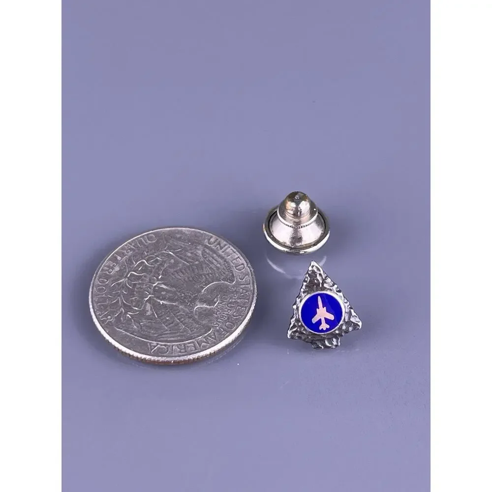 F-105 Thunderchief Aircraft Jet Tie Lapel Pin Sterling Silver Arrowhead Vintage